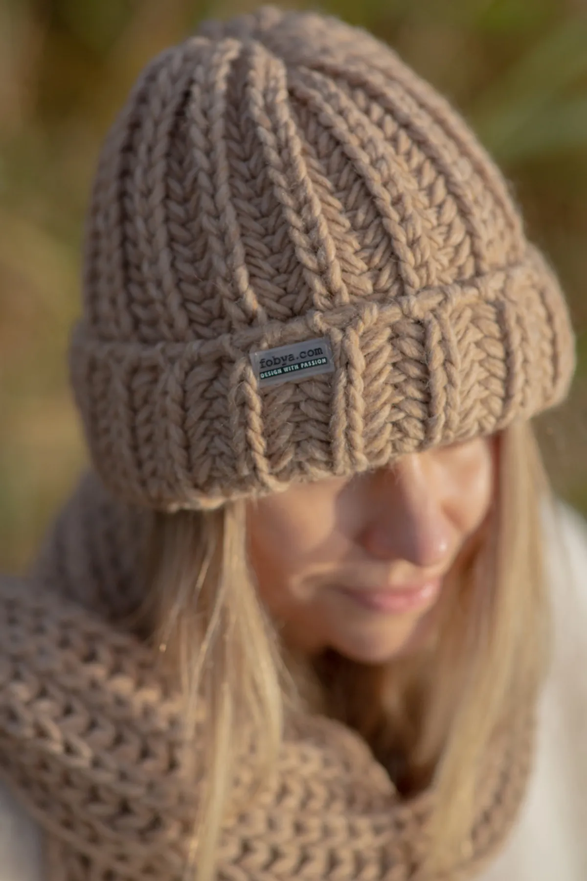 Czapki | Czapka I Szalik>Fobya CZAPKA O GRUBYM SPLOCIE CHUNKY KNIT F1559