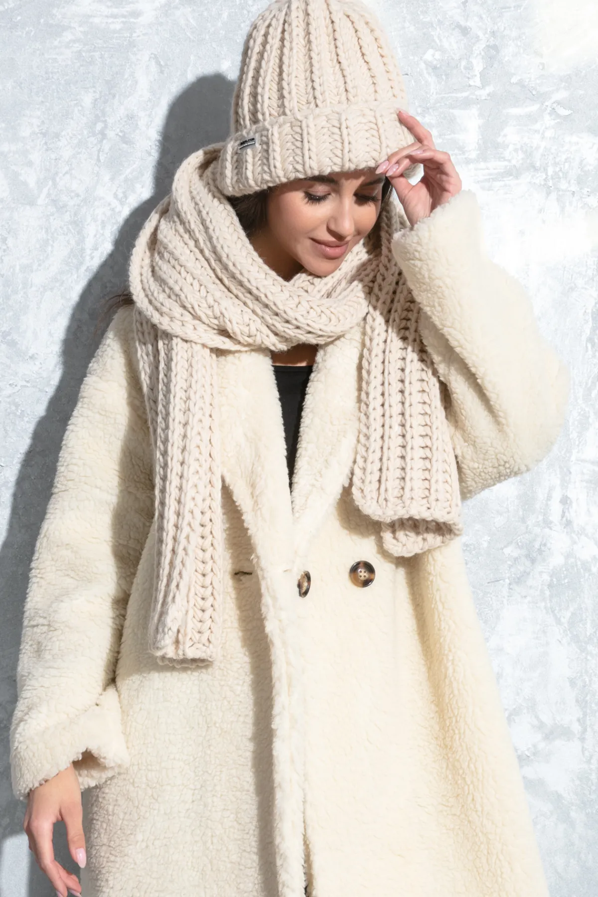 Czapki | Czapka I Szalik>Fobya Czapka o grubym splocie chunky knit F1578
