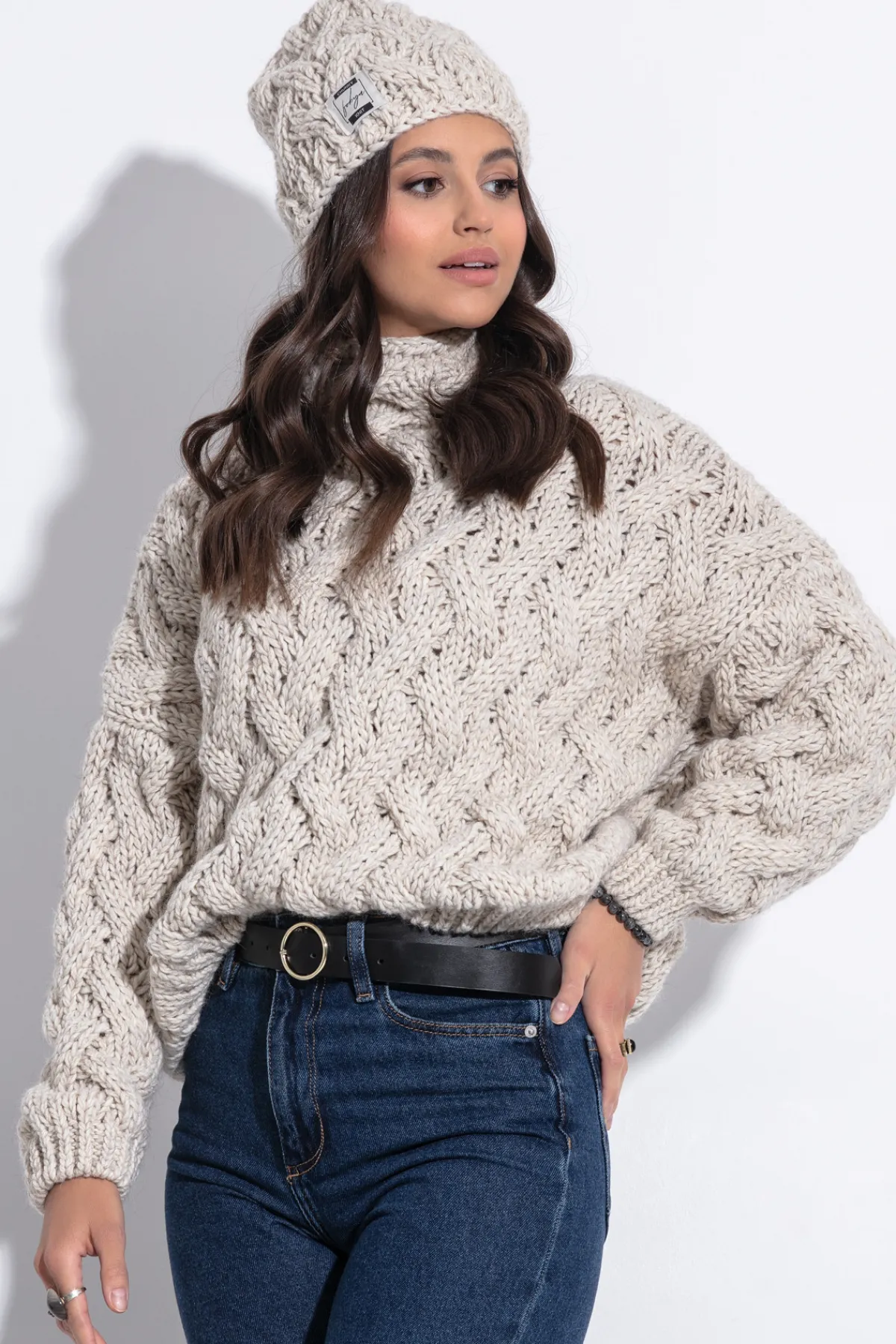 Czapki>Fobya Czapka zimowa wełniana Chunky Knit F1329