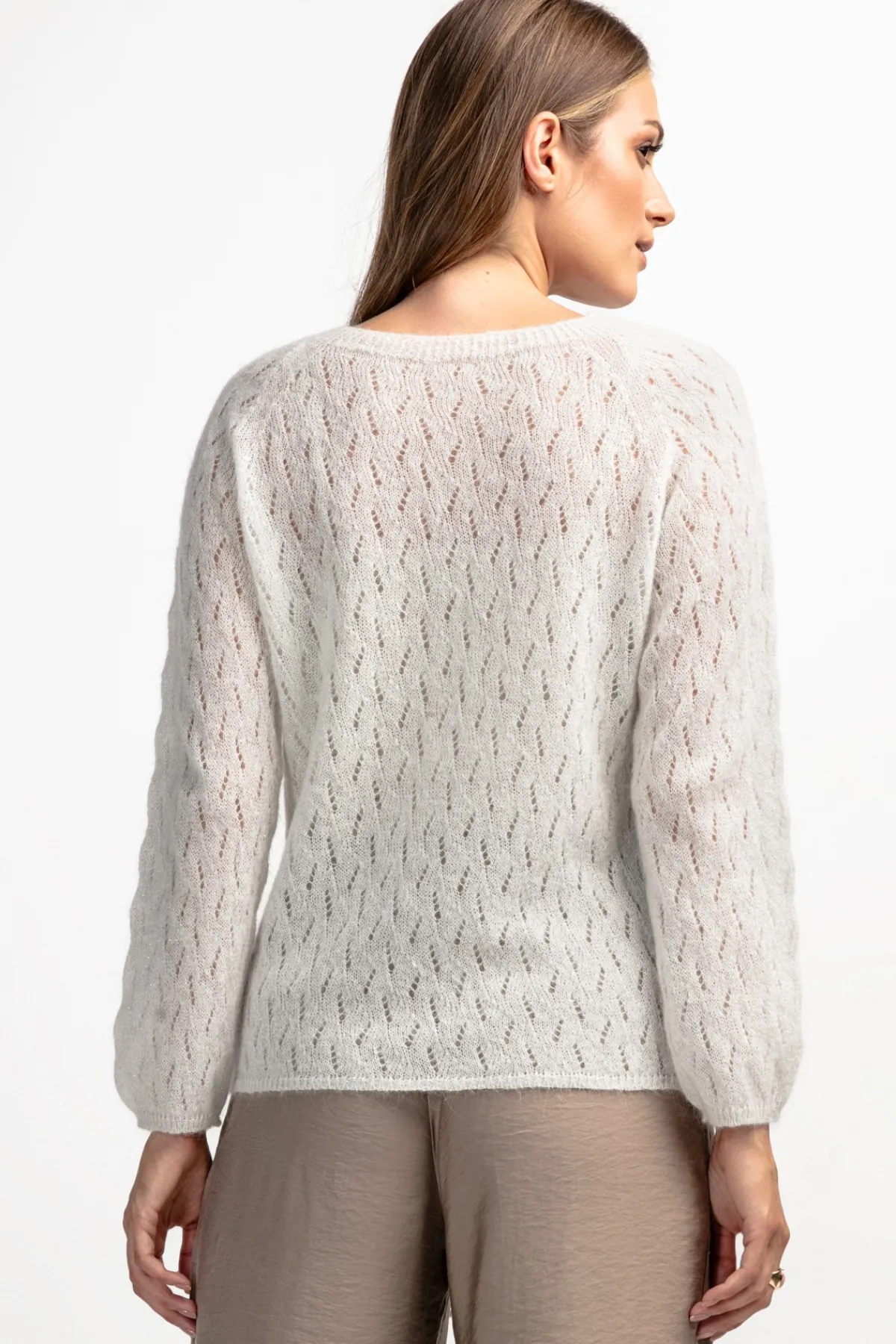 Swetry Na Jesień I Zimę | Swetry Eleganckie>Fobya Delikatny elegancki sweter z wełny alpaki i wełny dziewiczej F1889