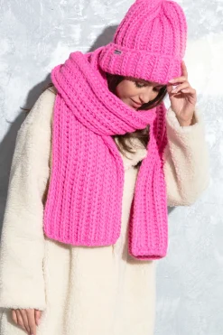 Szale>Fobya Długi szal o grubym splocie chunky knit F1545