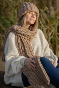 Szale | Czapka I Szalik>Fobya Długi szal o grubym splocie chunky knit F1561