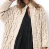 Kardigany Na Jesień I Zimę | Kardigany Klasyczne>Fobya Kardigan o grubym splocie Chunky Knit F1555 beżowy