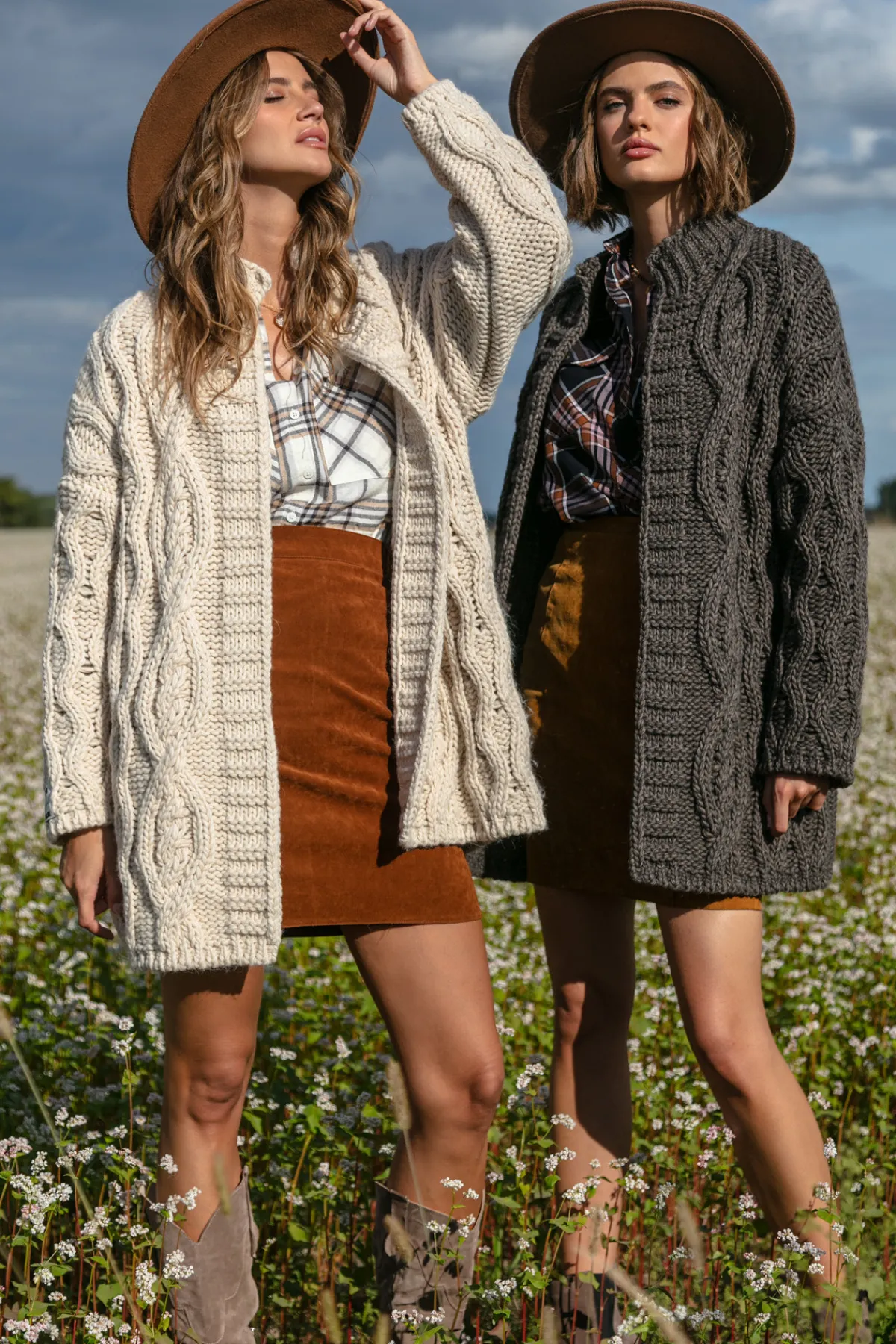 Kardigany Na Jesień I Zimę | Kardigany Klasyczne>Fobya Kardigan o grubym splocie Chunky Knit F1555 espresso