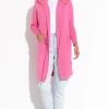Kardigany Z Kieszeniami | Kardigany Długie>Fobya Kardigan z kieszeniami F1257 sweetpink