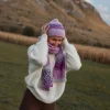 Czapka I Szalik>Fobya Kolorowy komplet z wełny alpaki czapka i szal F1758