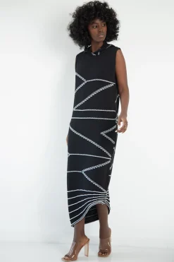 Sukienki Na Lato | Sukienki Maxi>Fobya Sukienki bawełniane plażowe F1867 czarny